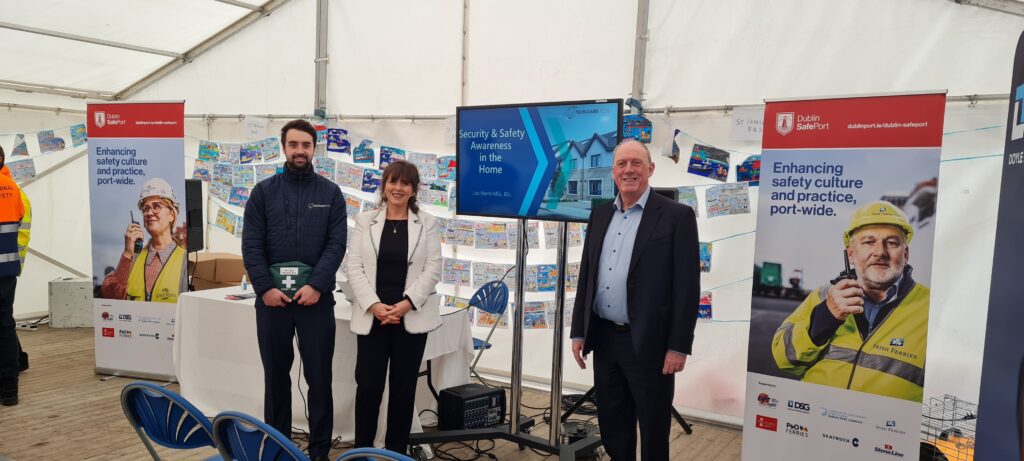 Barry Dempsey, Sally McEllistrim and Leo Harris Chief Operating Officer Manguard Plus at Dublin Port Safety Week